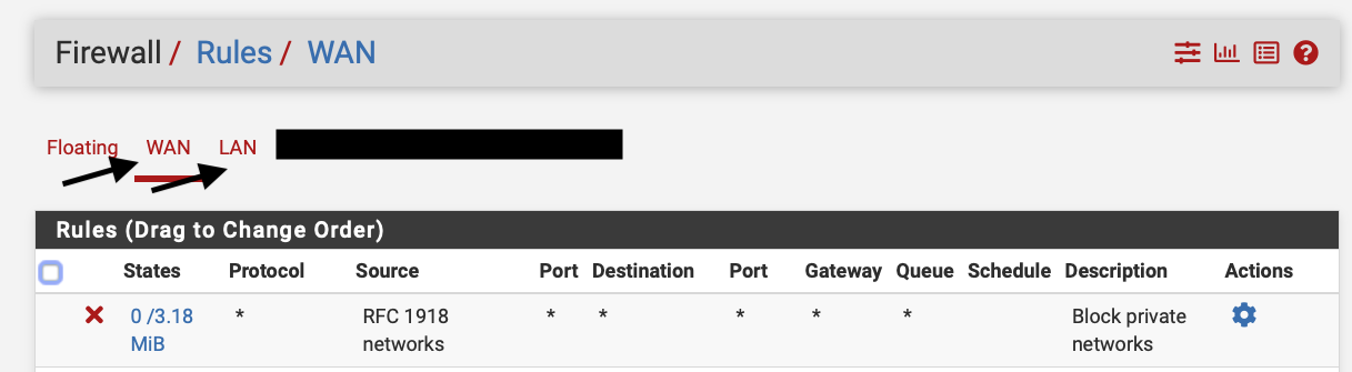 pfsense firewall rules